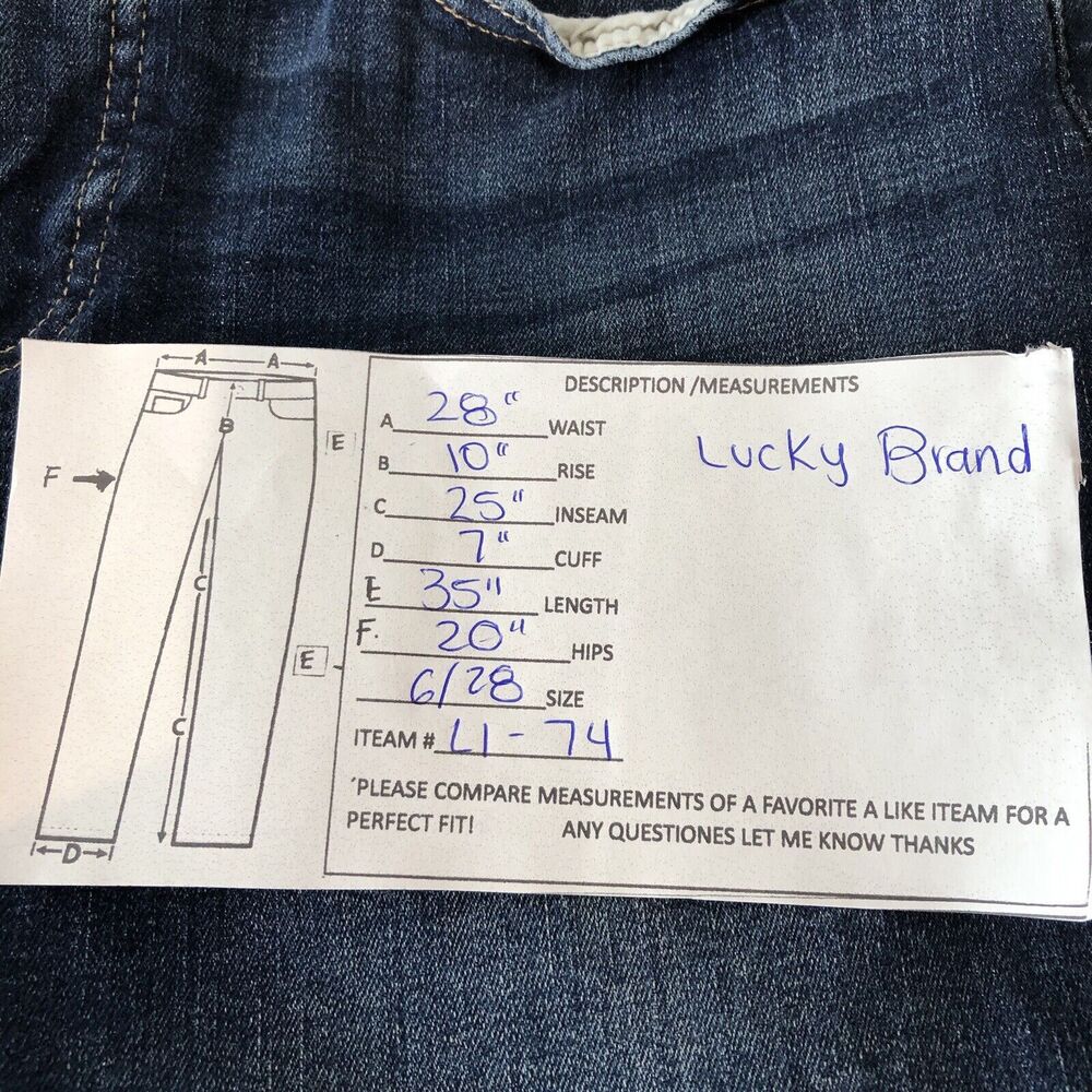 Lucky Brand Brooke Straight Blue Jeans Size 6 / 28 Women - Picture 13 of 14
